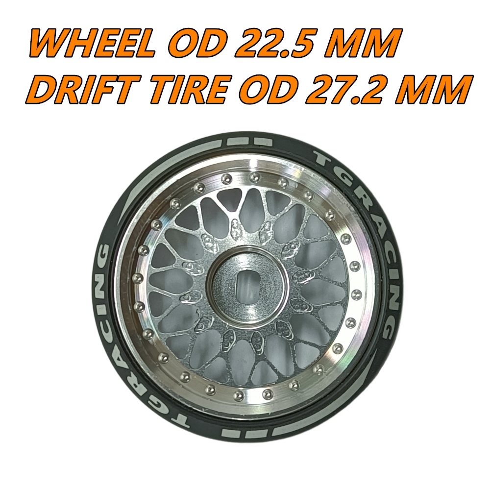 TG Racing 1/24 1/28 MINI-Z AWD CNC Metal Wheel With Drift Tires OD 27.2mm Offset 1.5 (2Pcs)