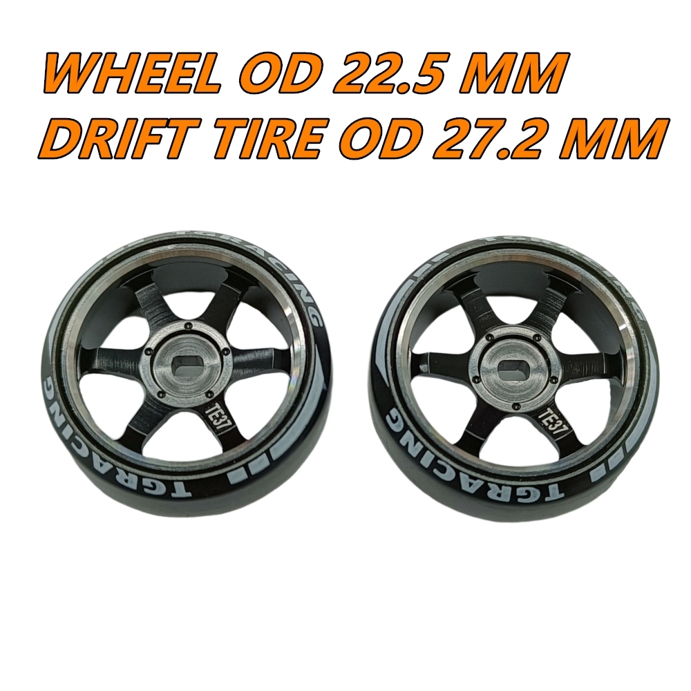 TG Racing 1/24 1/28 MINI-Z AWD CNC Metal Wheel With Drift Tires OD 27.2mm Offset 1.5 (2Pcs)