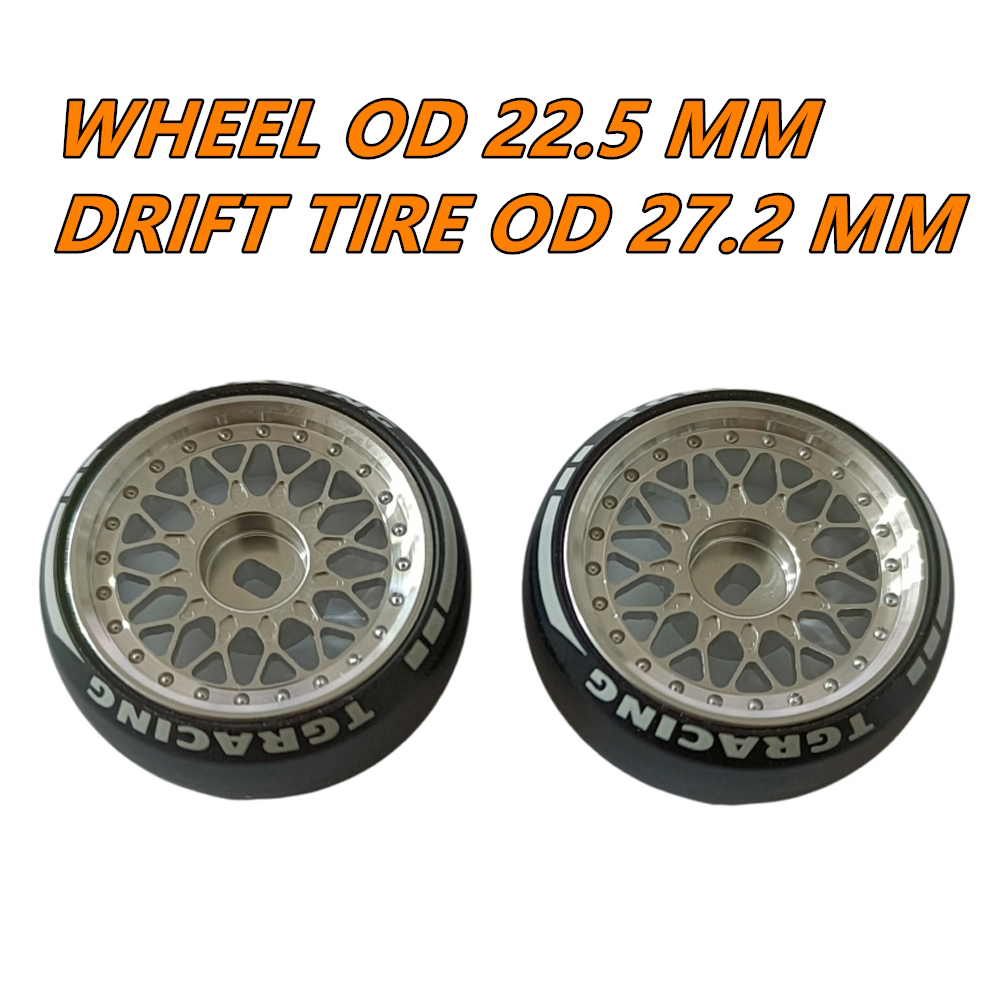 TG Racing 1/24 1/28 MINI-Z AWD CNC Metal Wheel With Drift Tires OD 27.2mm Offset 1.5 (2Pcs)