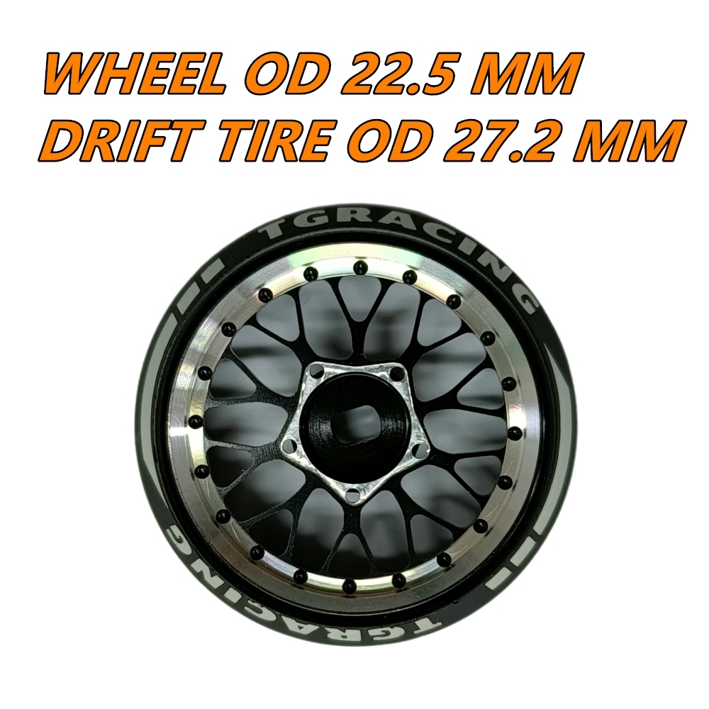 TG Racing 1/24 1/28 MINI-Z AWD BBS Metal Wheel With Drift Tires OD 27.2mm Offset 0.5 and 1.5 (2Pcs)