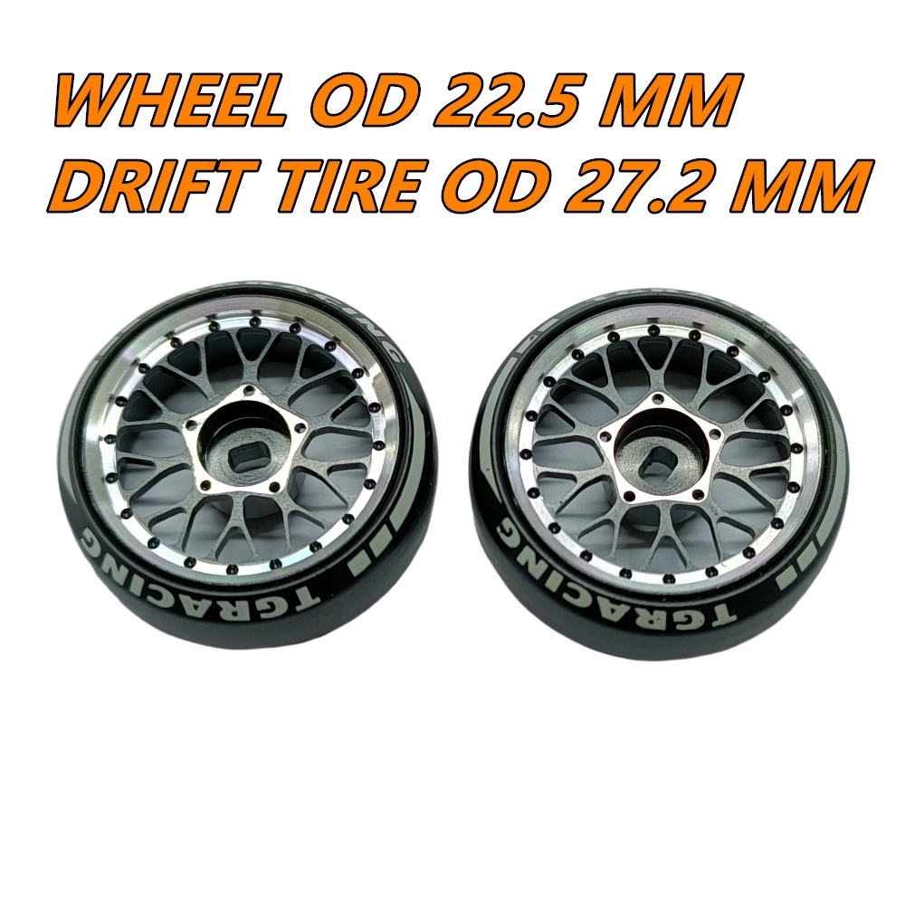 TG Racing 1/24 1/28 MINI-Z AWD BBS Metal Wheel With Drift Tires OD 27.2mm Offset 0.5 and 1.5 (2Pcs)