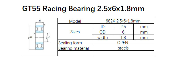 GT55 Racing Bearing 2.5x6x1.8mm (10PCS)