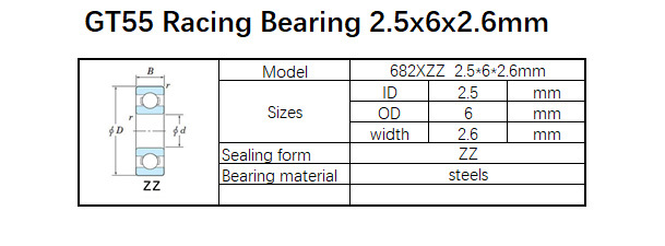 GT55 Racing Bearing 2.5x6x2.6mm (10PCS)