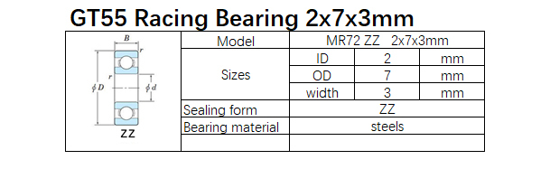 GT55 Racing Bearing 2x7x3mm (10PCS)