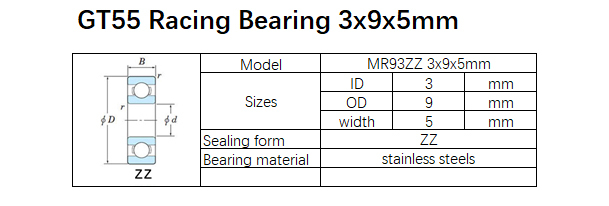 GT55 Racing Bearing 3x9x5 mm (10PCS)