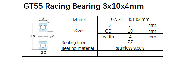 GT55 Racing Bearing 3x10x4 mm (10PCS)