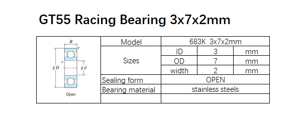 GT55 Racing Bearing3x7x2mm (10PCS)