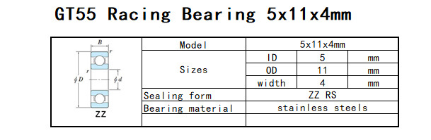 GT55 Racing Bearing5x11x4mm (10PCS)