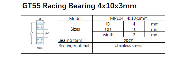 GT55 Racing Bearing 4x10x3 mm (10PCS)