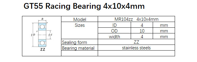 GT55 Racing Bearing 4x10x4 mm (10PCS)