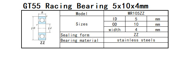 GT55 Racing Bearing 5x10x4 mm (10PCS)
