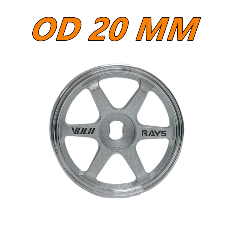 LS Studio LSD 1/28 TE37 MINIZ AWD CNC Wheel (OD 20MM) Silver 2PCS