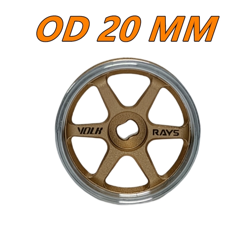 LS Studio LSD 1/28 TE37 MINIZ AWD CNC Wheel (OD 20MM) Gold 2PCS