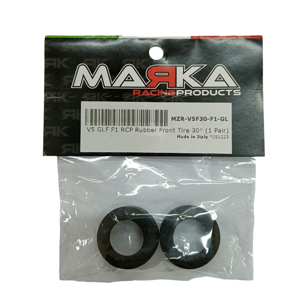 MARKA MZR-V5F30-F1-GL V5 Mini-Z F1 RCP Rubber Front Tire 30° - 14mm GLF - Very Soft (2Pcs)  MARKA