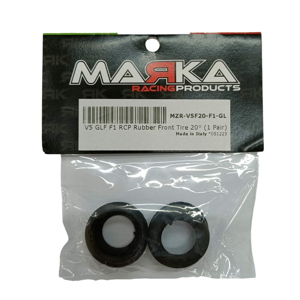 MARKA MZR-V5F20-F1-GL V5 Mini-Z F1 RCP Rubber Front Tire 20° - 14mm GLF - Very Soft (2Pcs)  MARKA