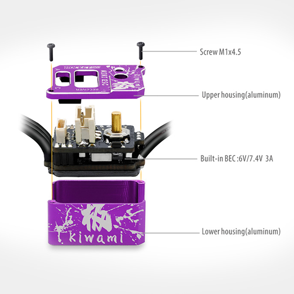 Rocket KIWAMI MINI Sensored Brushless ESC+Motor Combo Purple (KIWAMI ESC + 1525 Motor)