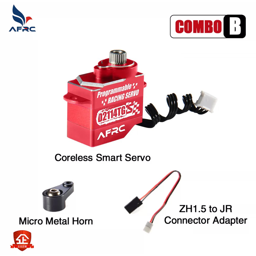 AFRC-D2114TG-S Red Programmable Servo 11g All Metal Ultra Quiet Servo for 1/24 1/28 MINI Cars #D2114TG-SR