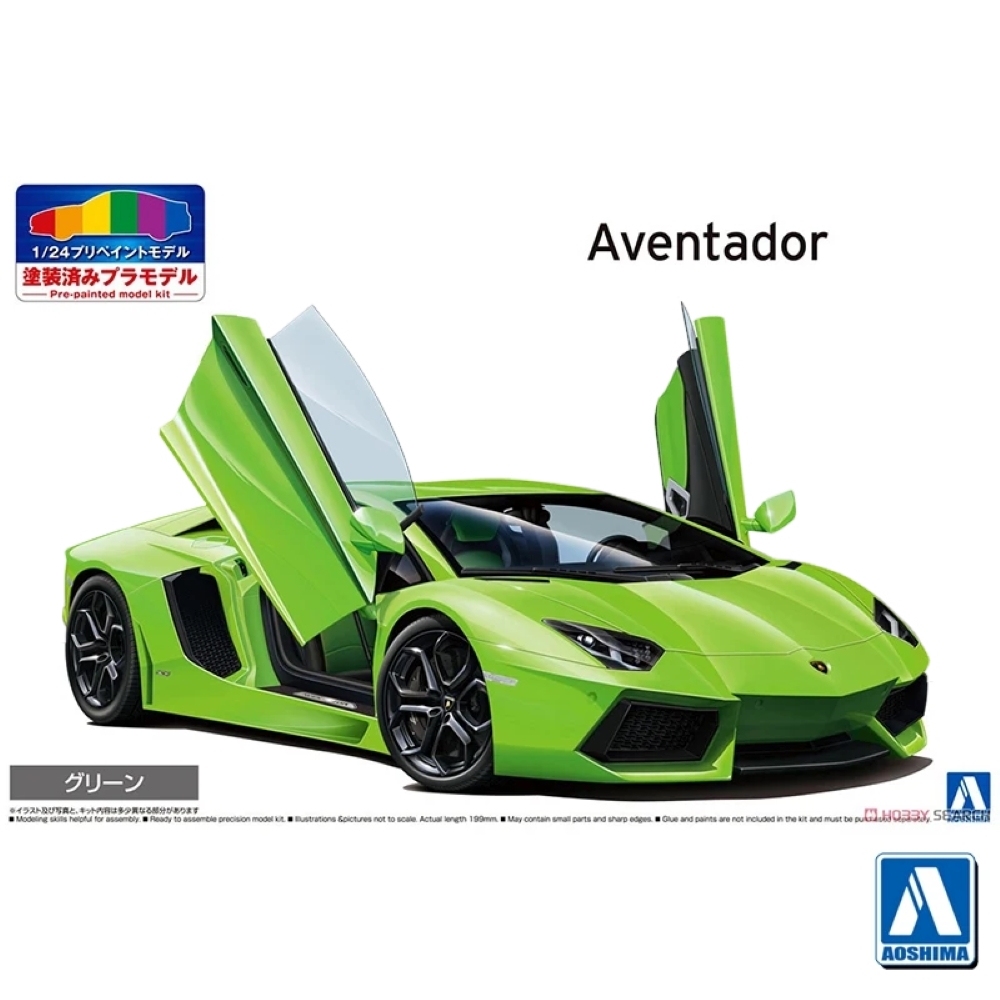 Aoshima 01-C 1/24 Pre-Painted Model Series 2011 Aventador Painted Plastic Model