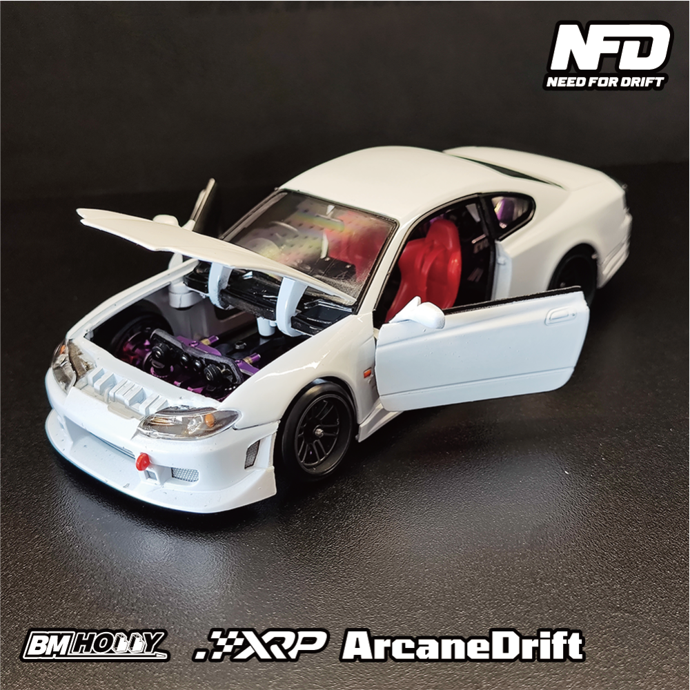 BMHOBBY 1/24 Alloy Simulation Rear-Drive Drift Car NFD-S15 BM RACING RTR