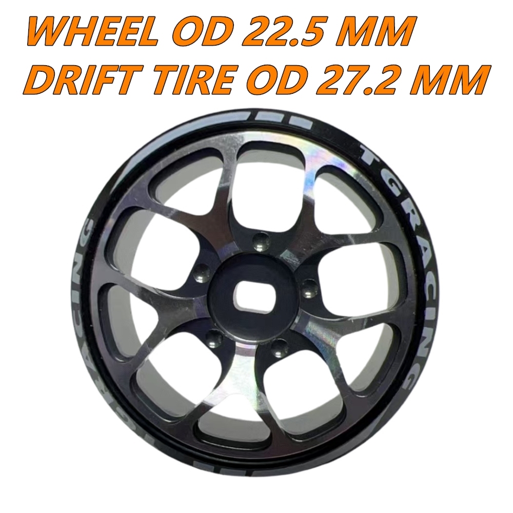 TG Racing 1/24 1/28 AWD Metal Wheel With Drift Tires 2Pcs OFFSET 0.5