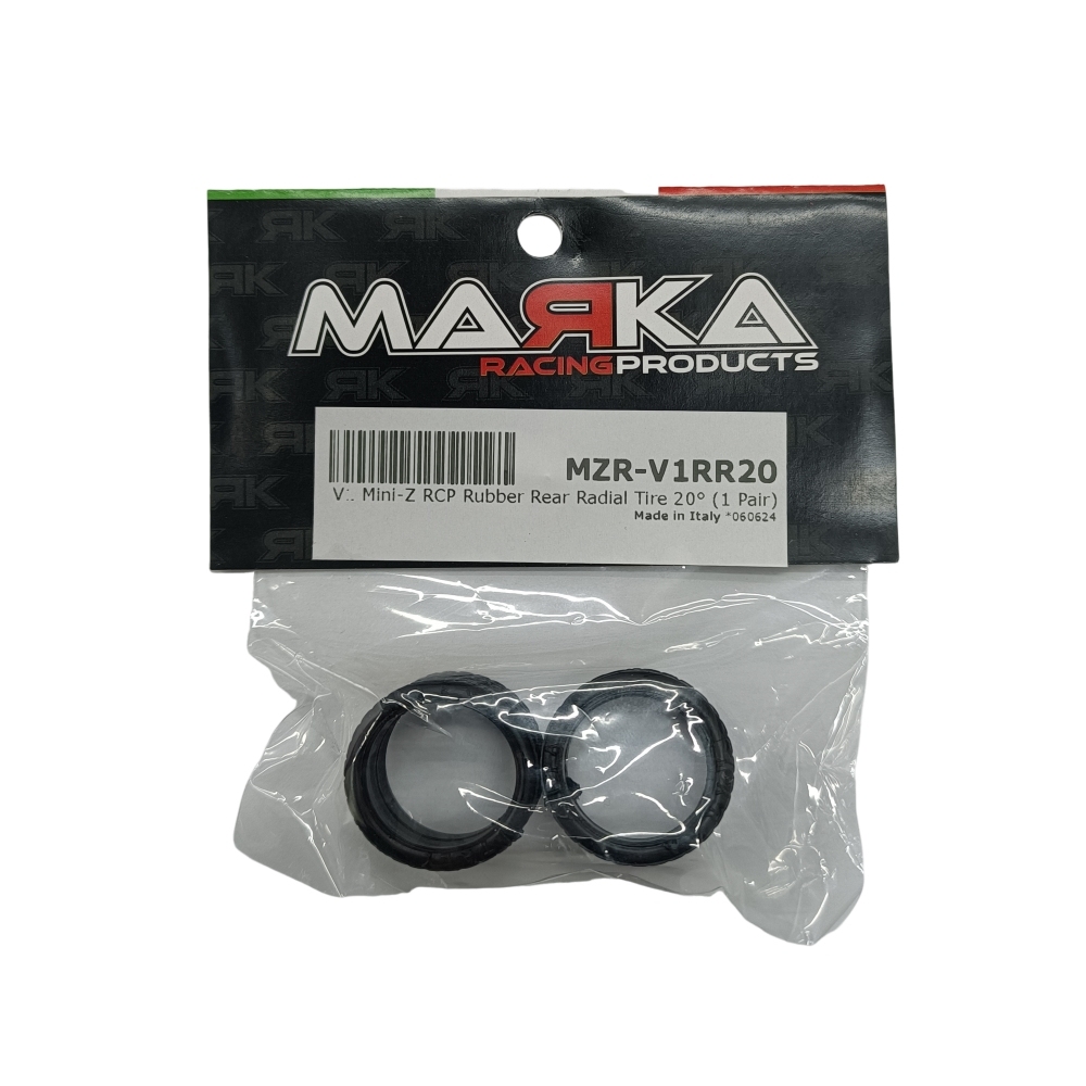 MARKA MZR-V1RR20 V1 Mini-Z RCP Rubber Rear Radial Tire 20° - Soft (2Pcs) MARKA