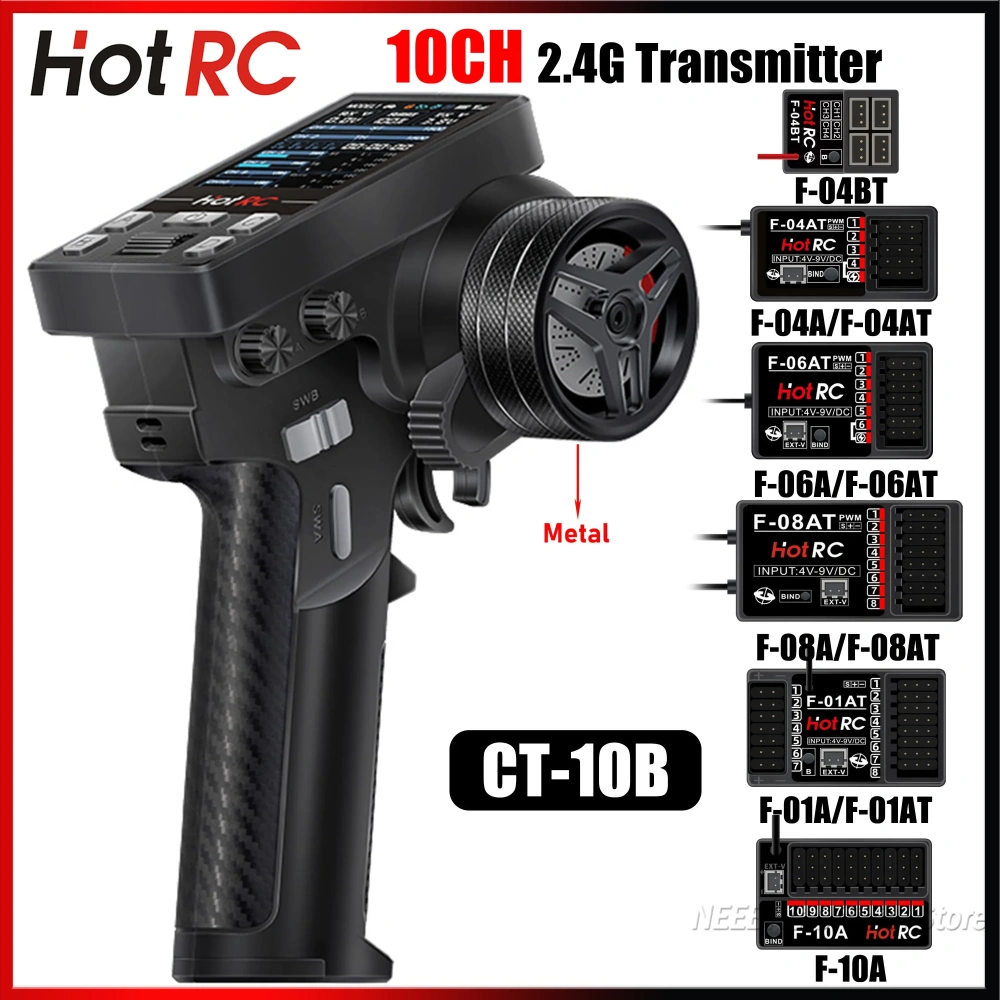 Salle de bain TRC CT-10B 10CH 2.4G Émetteur À Distance 4/6/8/10CH pouvez-vous ro Récepteur Tension Retour PWM Lampe Contrôle pour RC Voiture Avion Précieux Bateau