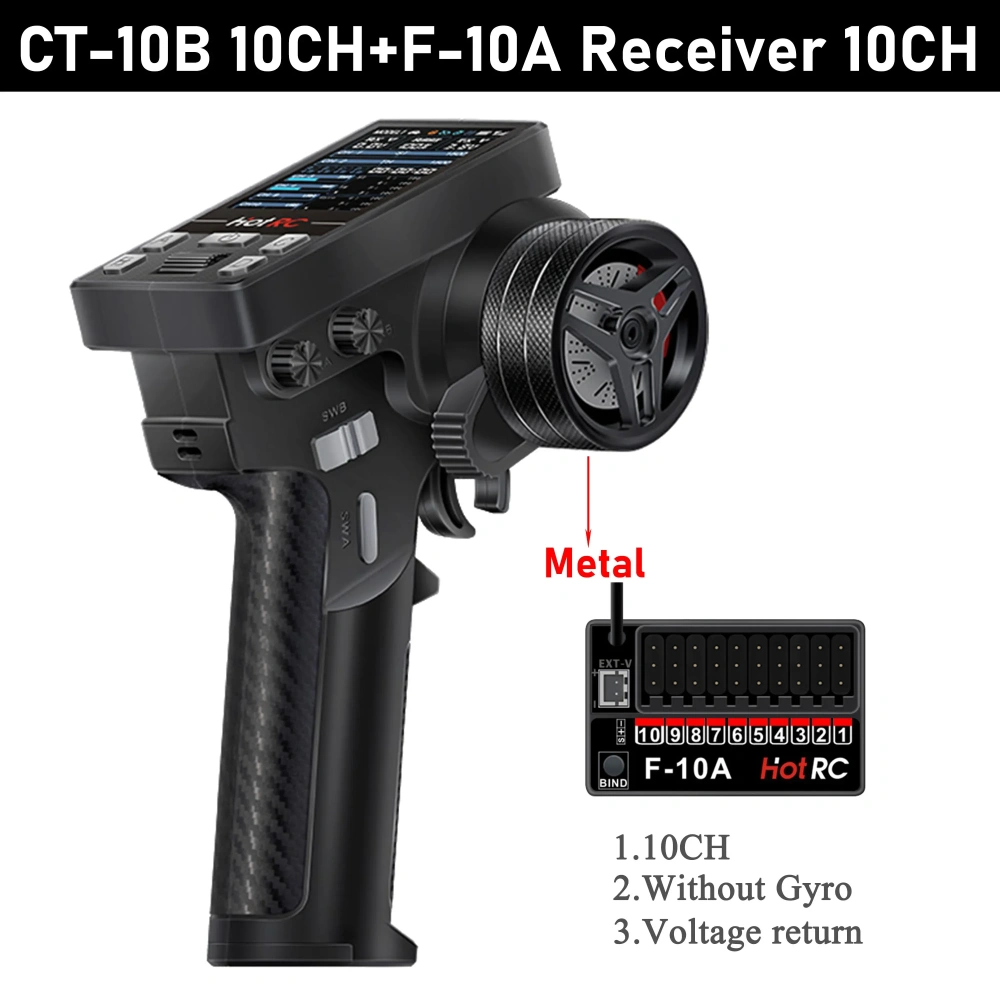 HOTRC CT-10B 10CH 2.4GHz Remote Controller Transmitter For RC Models