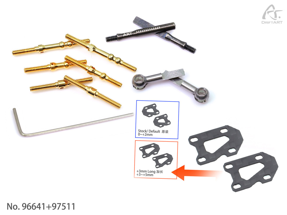 96641+97511 DriftART Wide Track Conversion Set + Rear Arms Long Plates For DA4