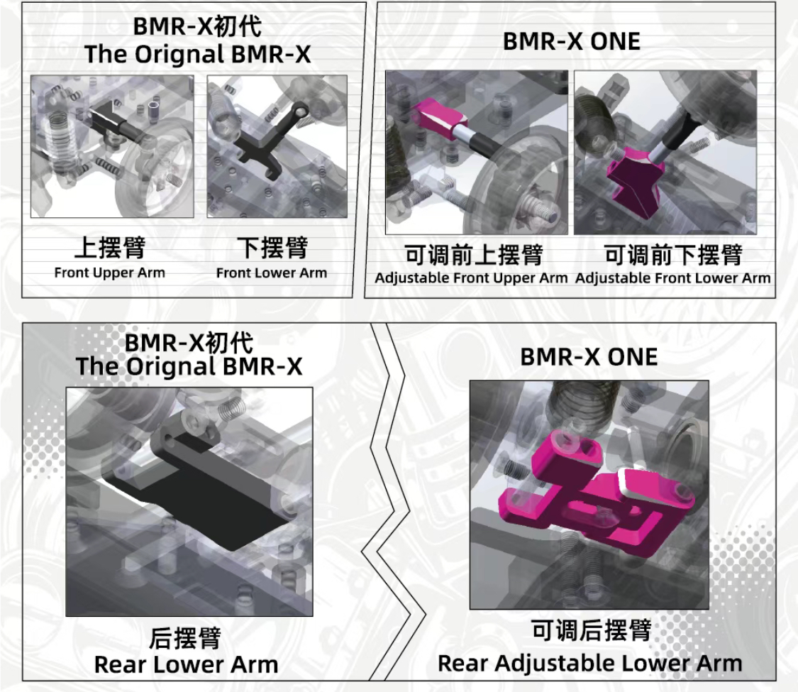 Bm Racing BMHOBBY 1/24 BMRX-ONE Front Engine RWD Drift Car Chassis Kit (Without ...