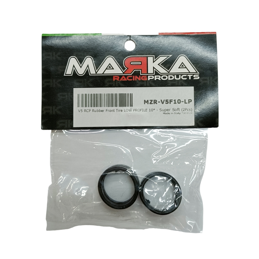 MARKA MZR-V5F10-LP V5 MINI-Z RCP RUBBER FRONT TIRE LOW PROFILE10° - SUPER SOFE (2Pcs) MARKA