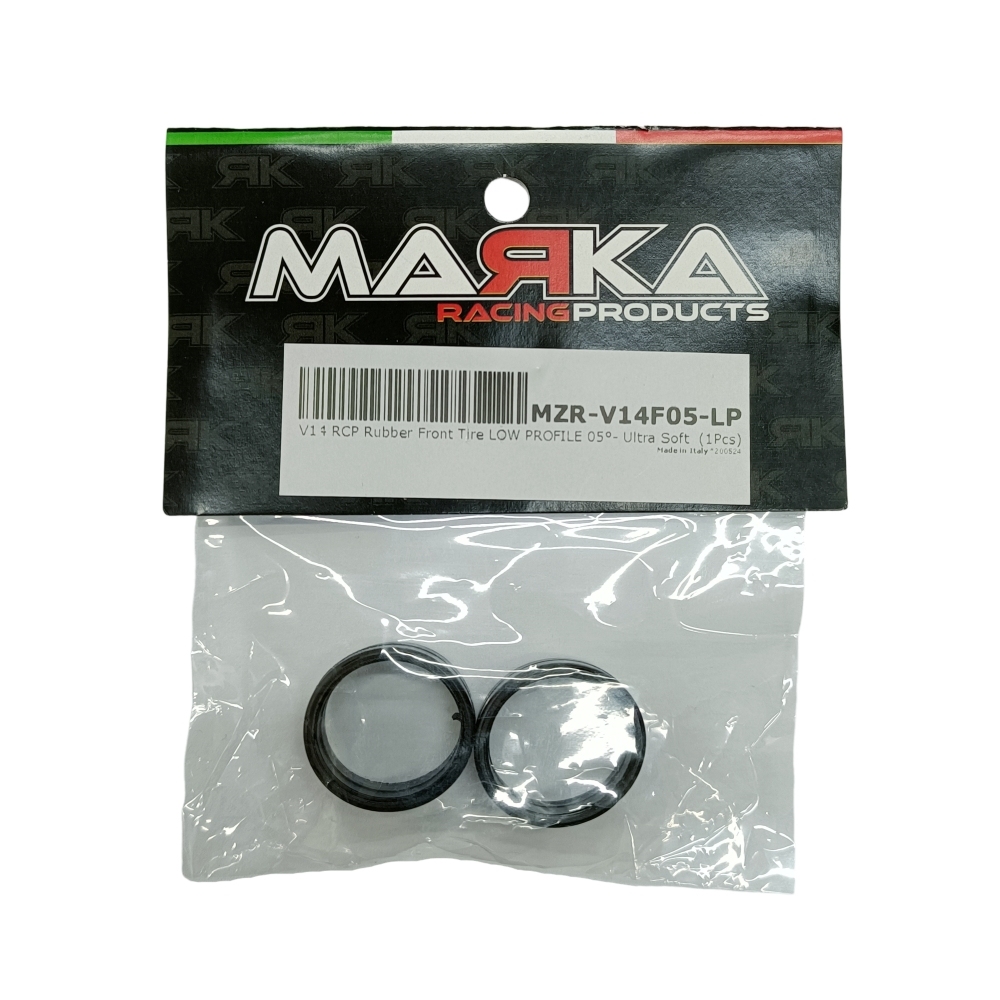MARKA MZR-V14F05-LP V14 MINI-Z RCP RUBBER FRONT TIRE LOW PROFILE05° - ULTRA SOFE (2Pcs) MARKA