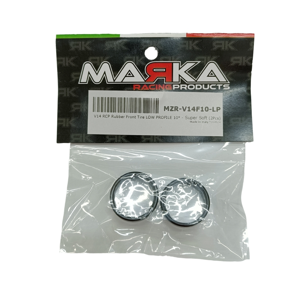 MARKA MZR-V14F10-LP V14 MINI-Z RCP RUBBER FRONT TIRE LOW PROFILE10° - ULTRA SOFE (2Pcs) MARKA