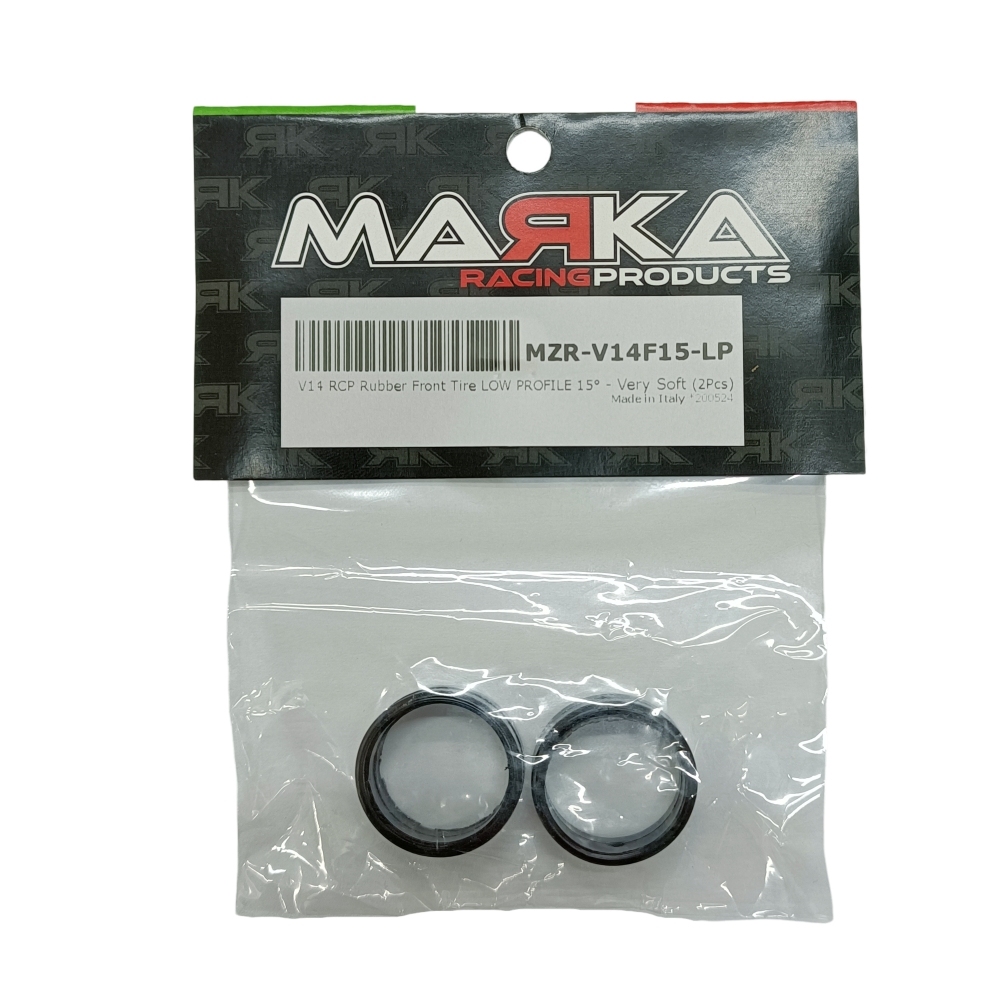 MARKA MZR-V14F15-LP V14 MINI-Z RCP RUBBER FRONT TIRE LOW PROFILE15° - ULTRA SOFE (2Pcs) MARKA