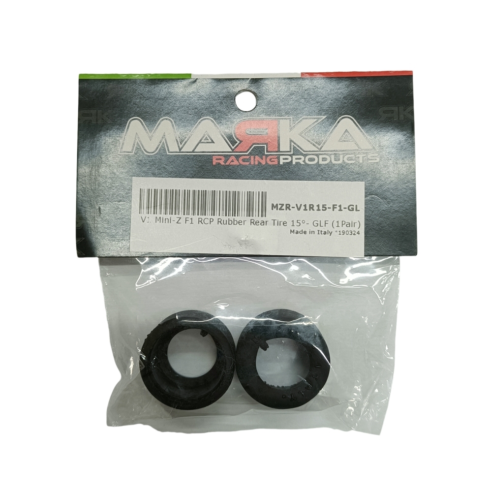 MARKA MZR-V1R15-F1-GL V1 Mini-Z F1 RCP Rubber Rear Tire 15° - 14mm GLF - Very Soft (2Pcs)  MARKA