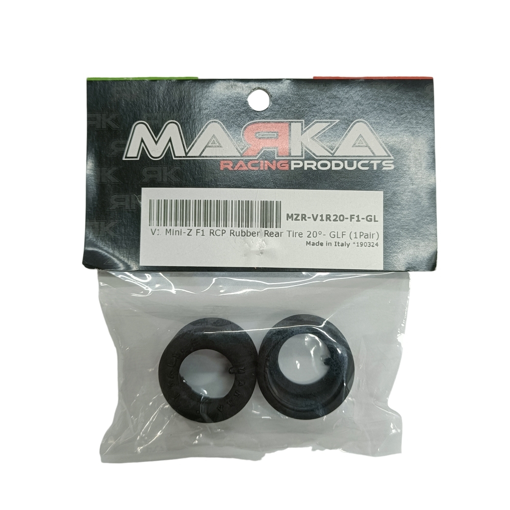 MARKA MZR-V1R20-F1-GL V1 Mini-Z F1 RCP Rubber Rear Tire 20° - 14mm GLF - Very Soft (2Pcs)  MARKA