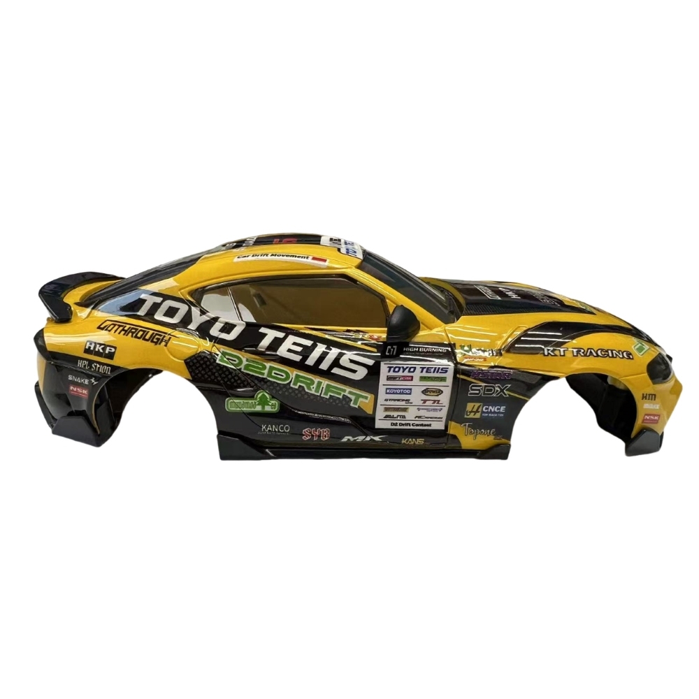 1/24 A90 Plastic Car Body Shell – 108mm Wheelbase (Yellow/Black)