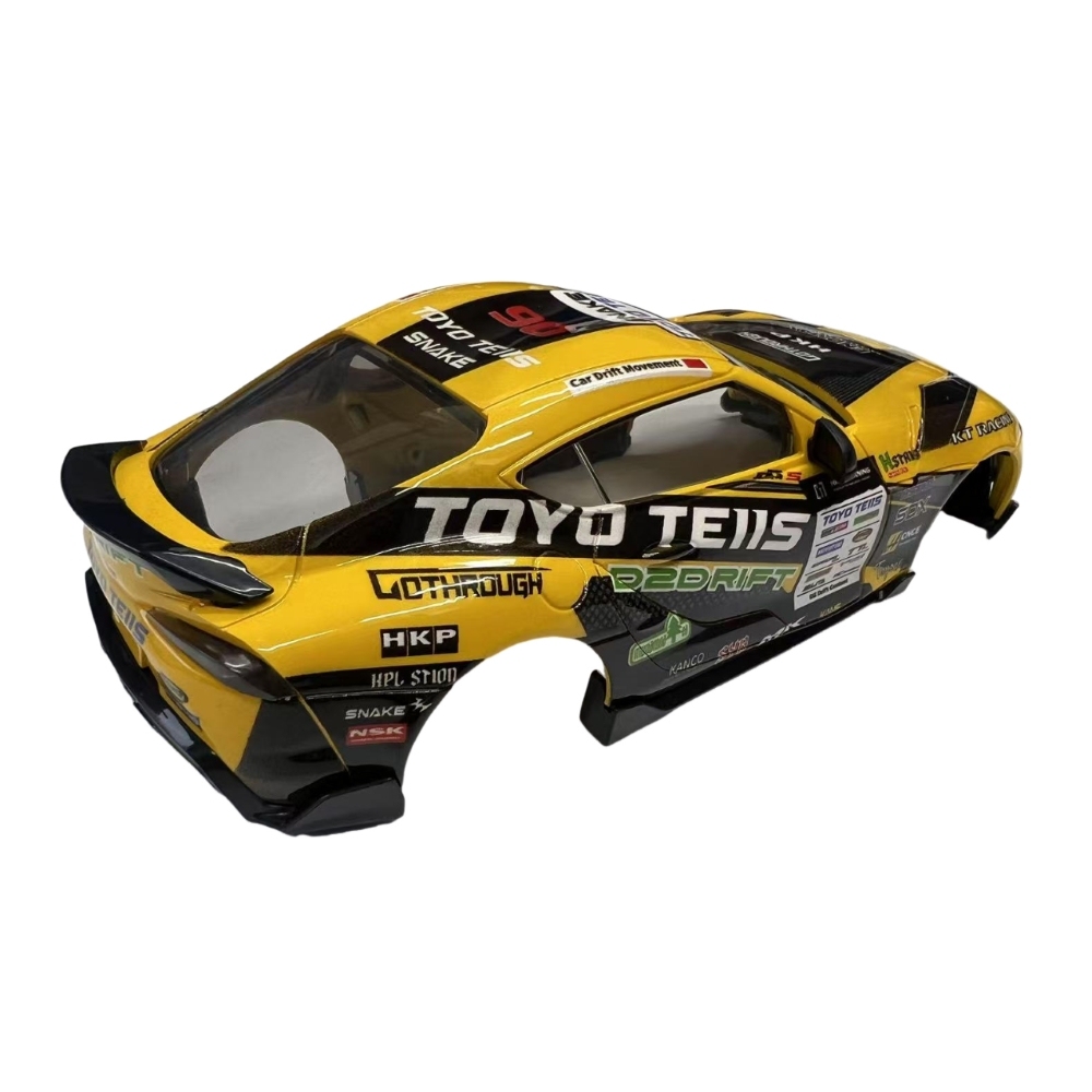 1/24 A90 Plastic Car Body Shell – 108mm Wheelbase (Yellow/Black)