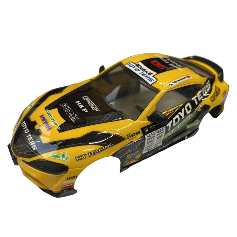 1/24 A90 Plastic Car Body Shell – 108mm Wheelbase (Yellow/Black)