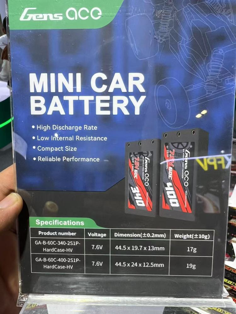Gens ACE 400mAh 7.6V 60C 2S1P HV LiPo Battery For 1/28 1/24 Drift Car