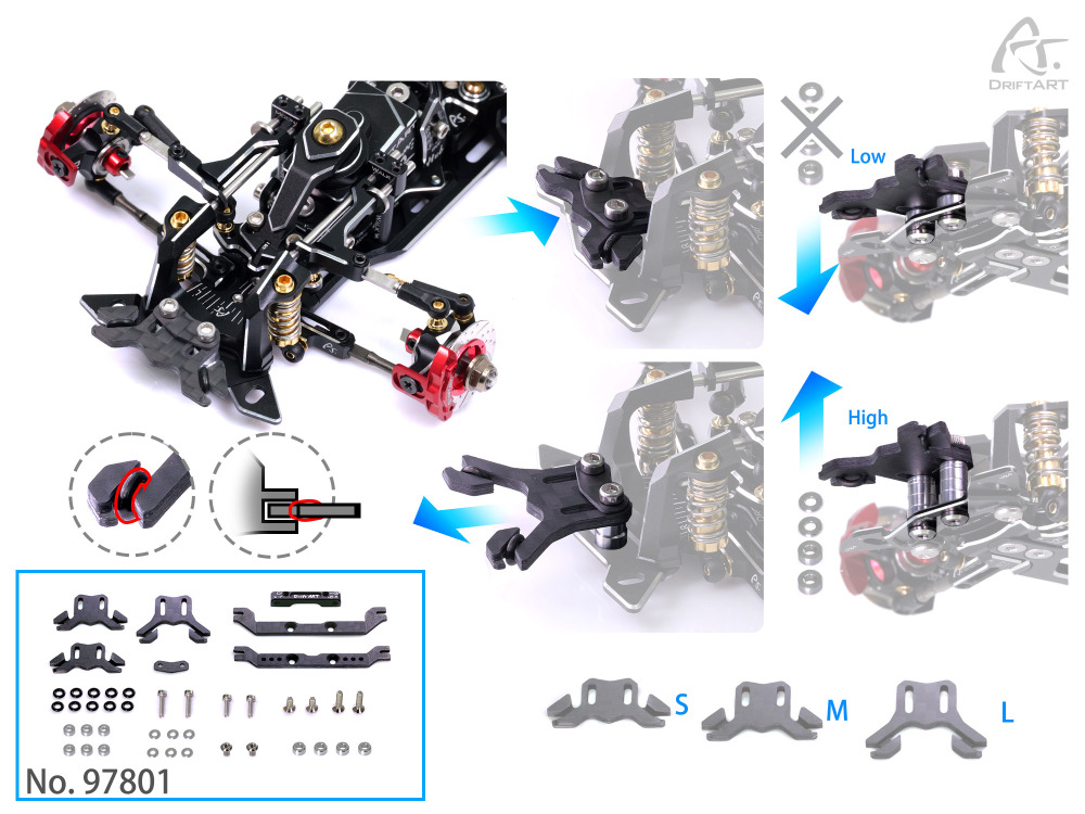 97801 DriftART New 1/28 Universal Body Mount Set DA4 For kyosho miniz GL Body