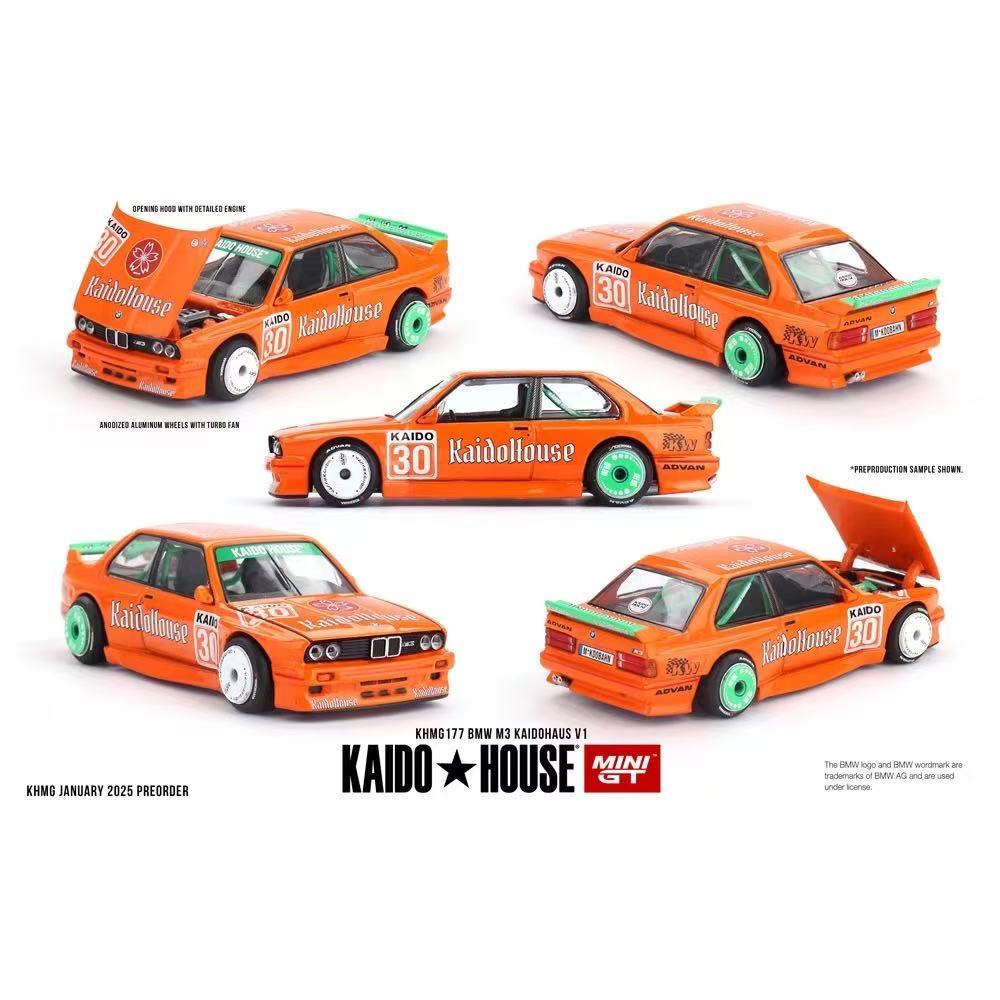 Mini GT 1:64 M3 E30 KAIDOHAUS V1 Orange Limited Edition KHMG177
