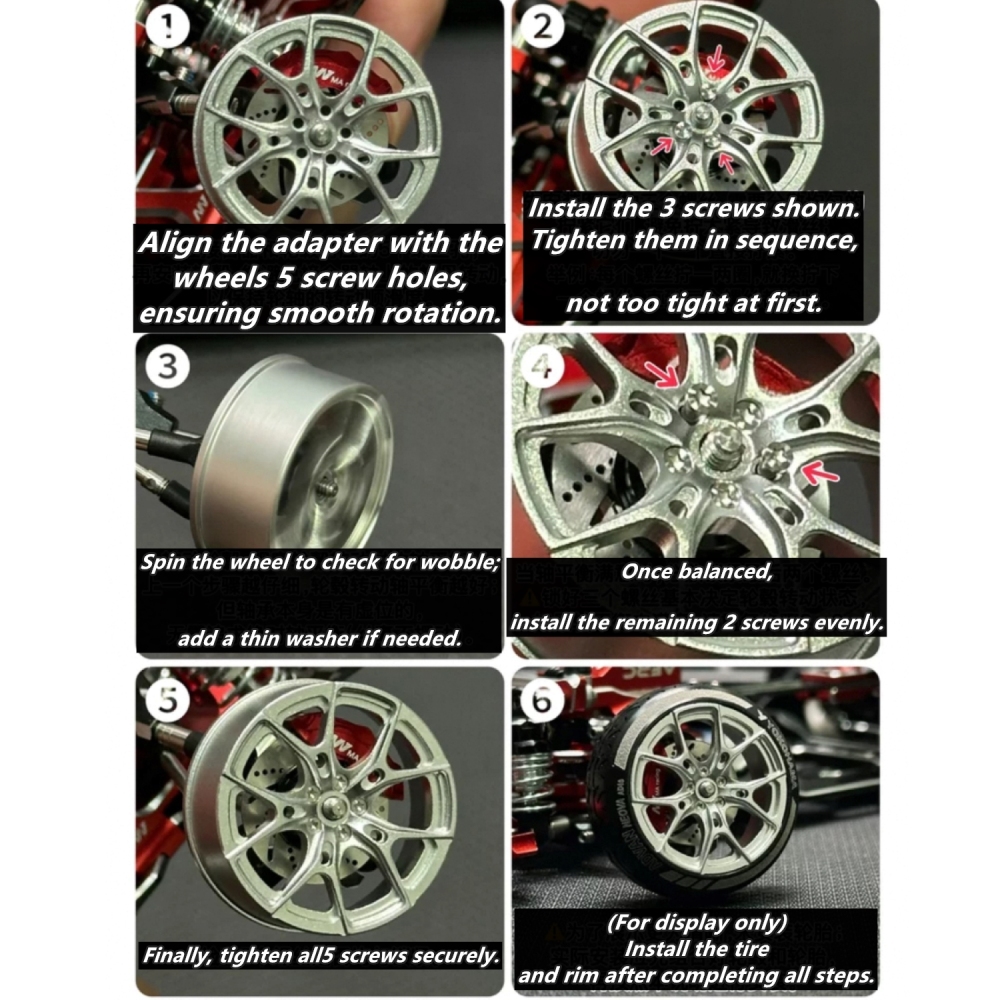 MA RACING Metal AWD Simulation Wheel Hub (OD 22mm W 9.5mm) 4pcs for D24 DLR8