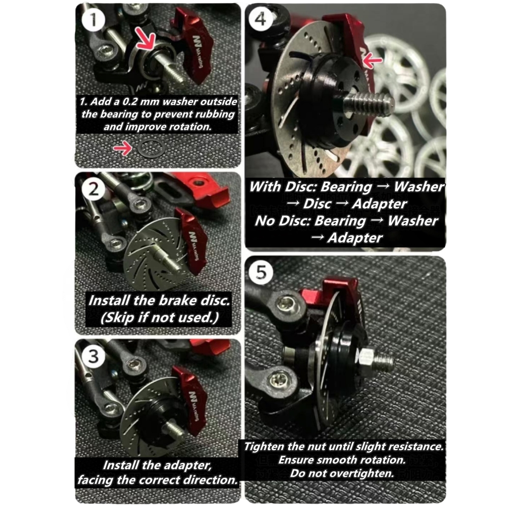 MA RACING Metal AWD Simulation Wheel Hub (OD 22mm W 9.5mm) 4pcs for D24 DLR8