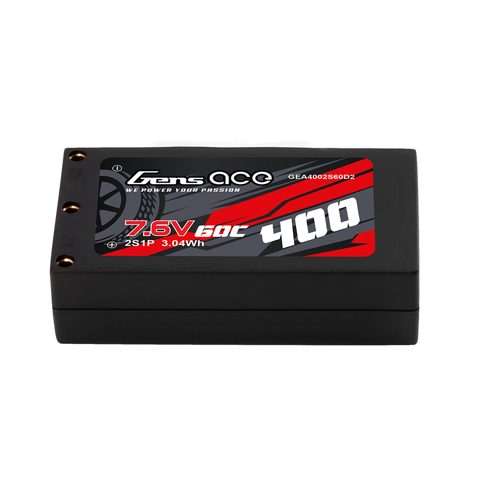 Gens ACE 400mAh 7.6V 60C 2S1P HV LiPo Battery For 1/28 1/24 Racing Car