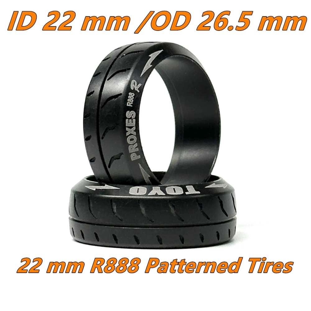 MURC 1/24 22MM R888 Simulation Drifting Tires 2PCS (ID 22MM/OD 28mm)