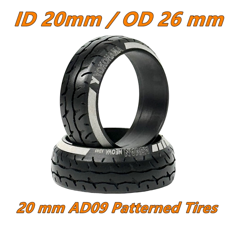 MURC 1/28 20MM AD09 Simulation Drifting Tires 2PCS (ID 20mm/OD 26mm)
