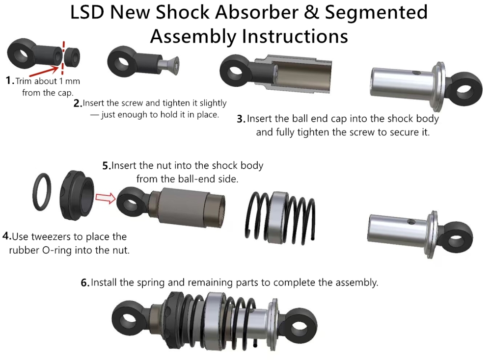 NEW LSD LS-SH-03 Shock Set 2pcs For Plaid / NLSD / LSD