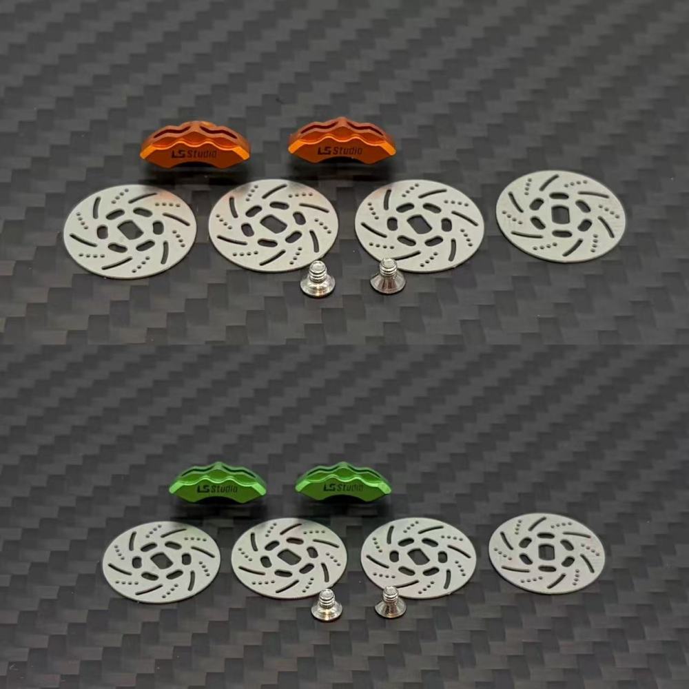 LSD Plaid Lite Edition Metal Brake Disc Set – Green/Orange for 1/24 Plaid LS Studio