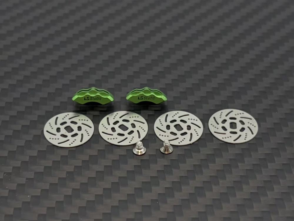 LSD Plaid Lite Edition Metal Brake Disc Set – Green/Orange for 1/24 Plaid LS Studio