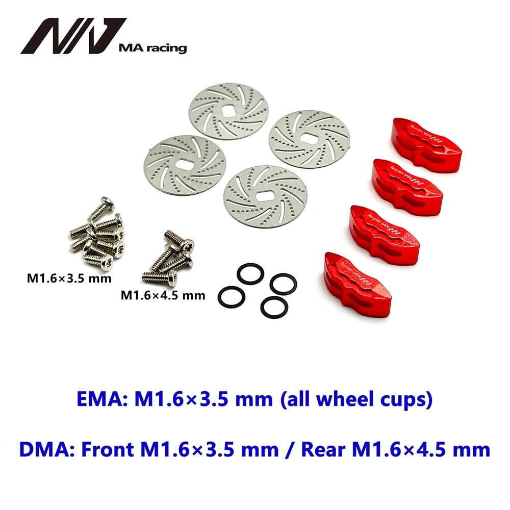 (Ships on December 30) MA RACING 1/24 DMA CNC Red Metal Brake Disc For DMA EMA